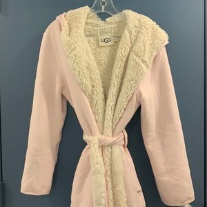 UGG Portola Reversible Women's Hooded Robe Pink Size Small New WO tags